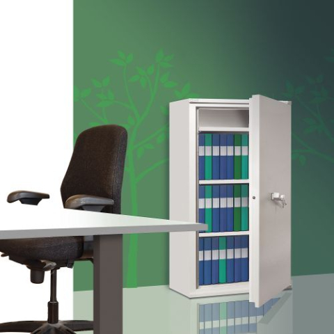 SA 210 Armoire ignifuge basse une porte pour la protection de documents papier en cas d'incendie.